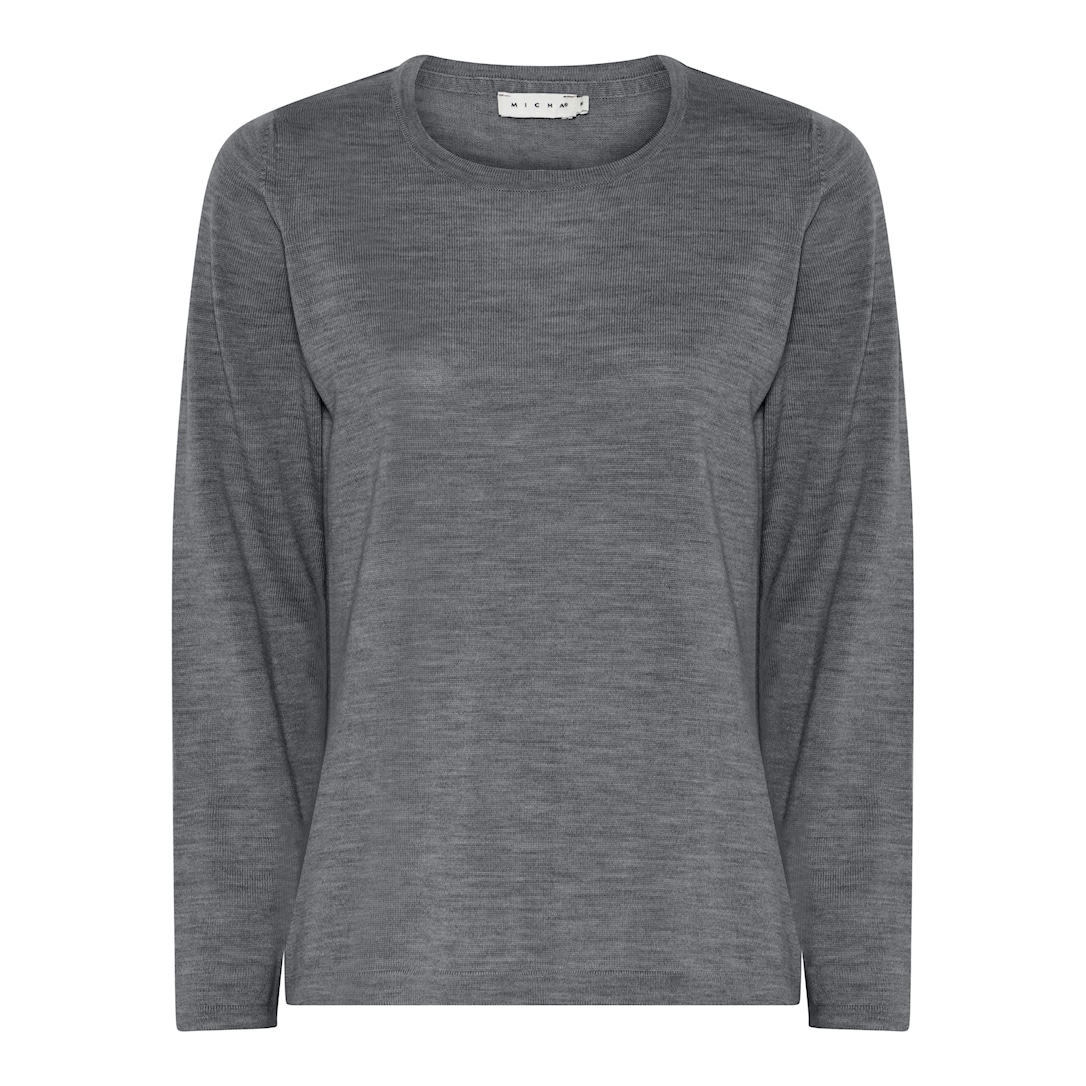 MICHA Strik Uld - Koksgrå Mel. - L