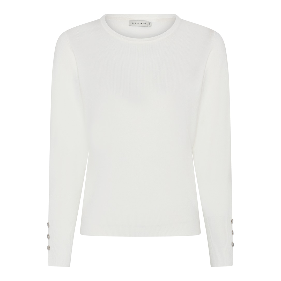 MICHA Efterårs Viscose Strik - Offwhite - XXL