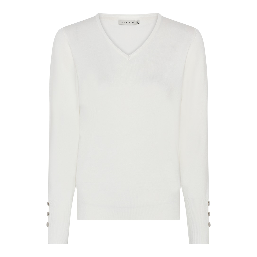 MICHA Efterårs Viscose Strik - Offwhite - XXL