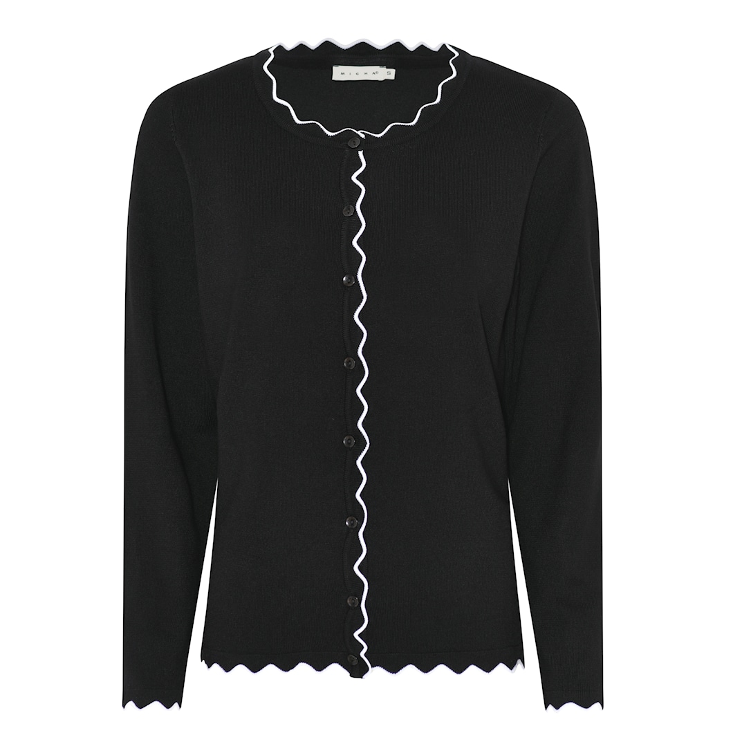 MICHA Viscose Strik med Kant - Sort - S