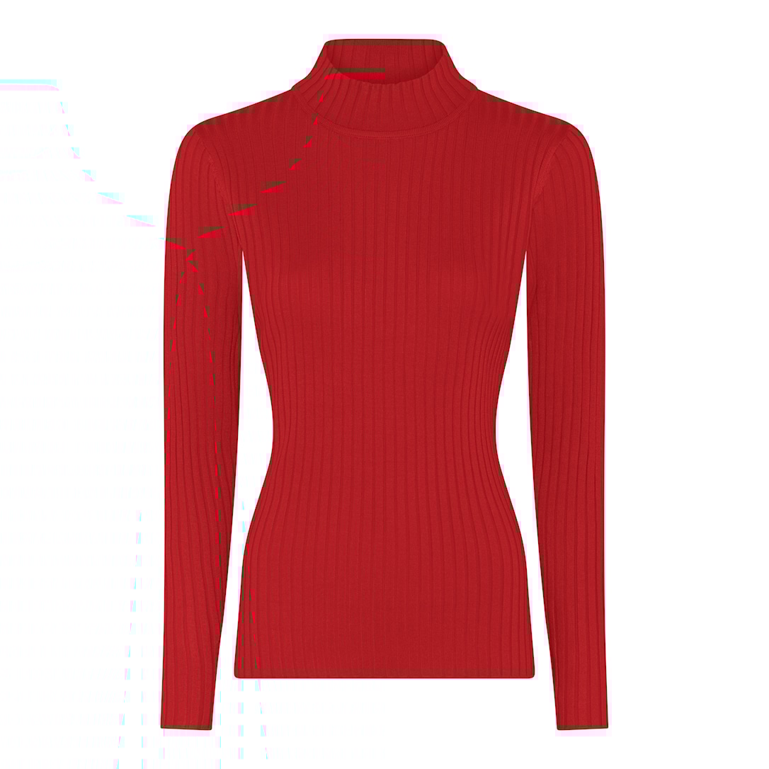 MICHA Viscose Rib Strik - Rød - L