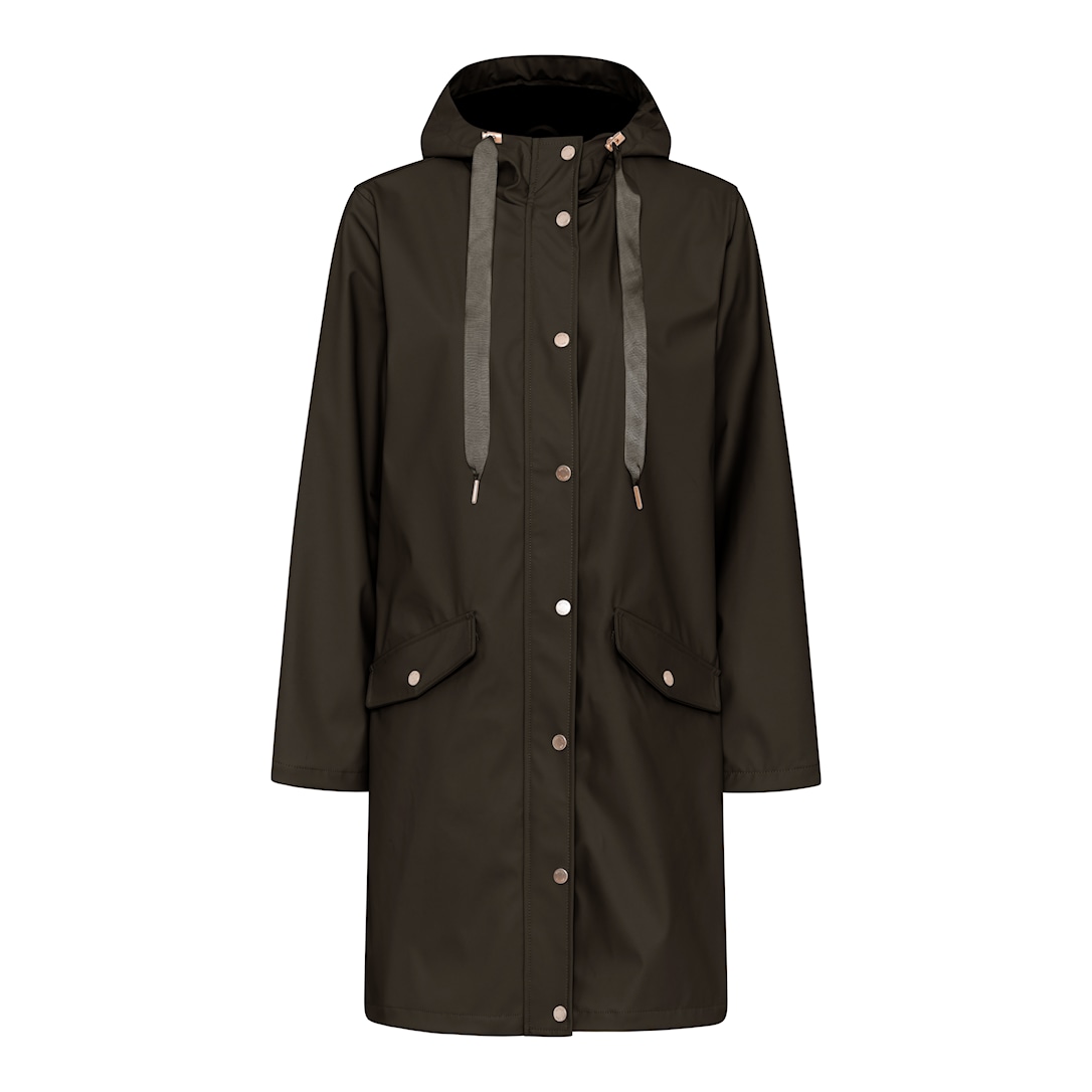 MICHA Jakke Rain Frakke - Oliven - Str. 34