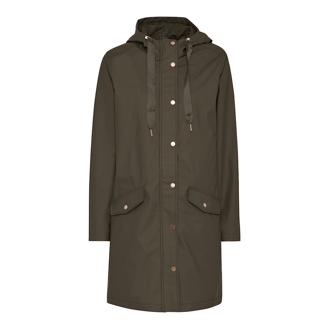 MICHA Jakke Rain Frakke - Oliven - Str. 42