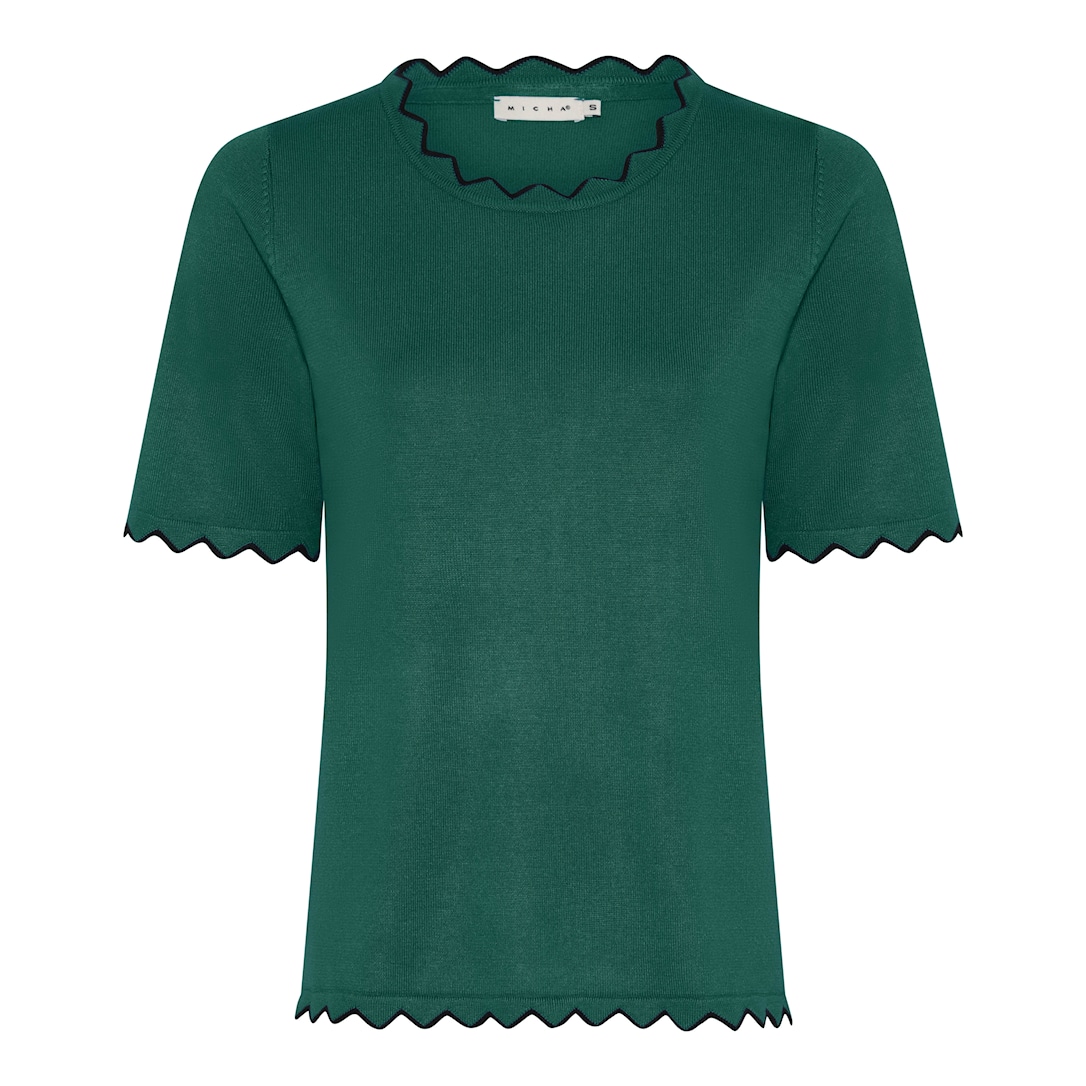 MICHA Viscose Strik med Kant - Grøn - S