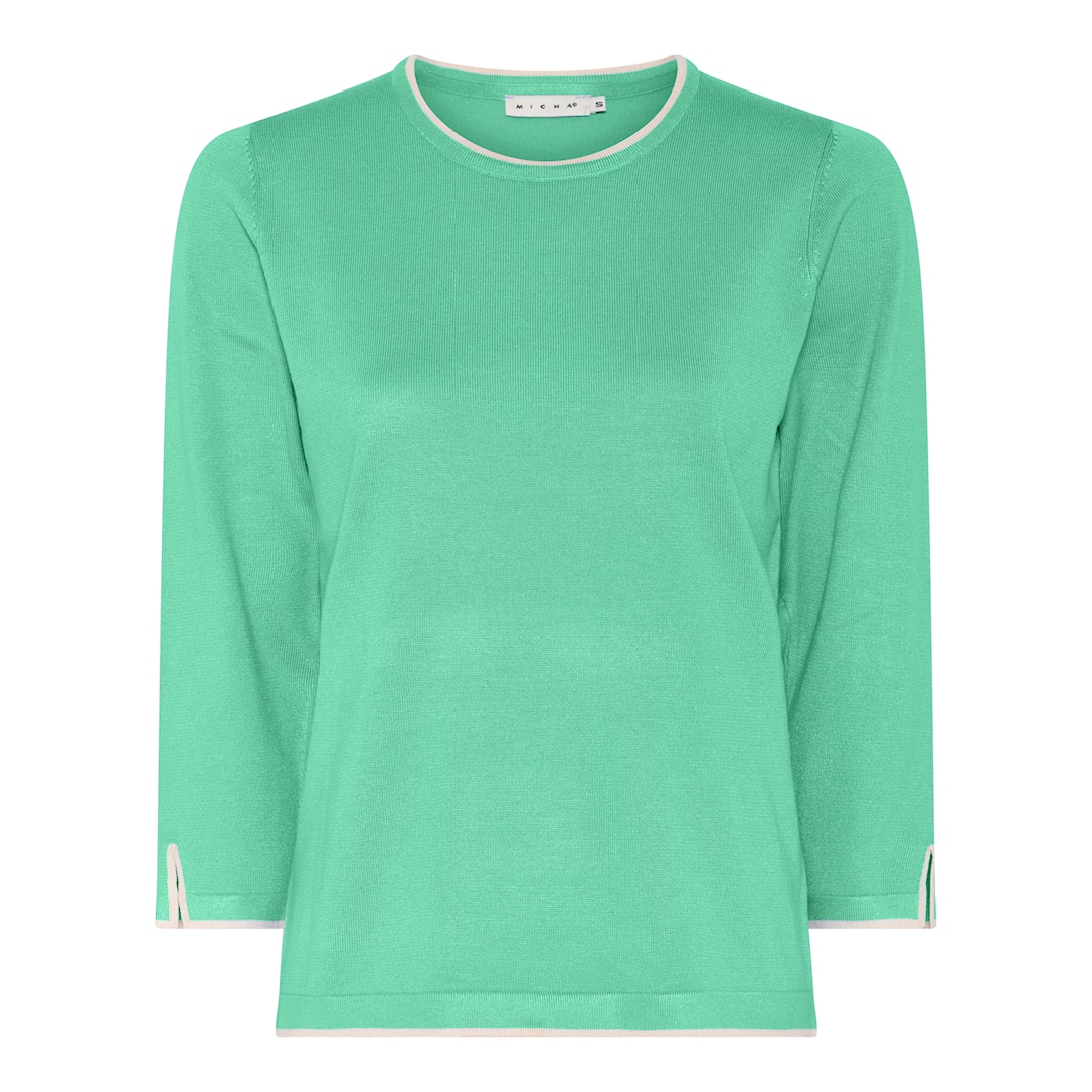 MICHA Viscose Strik med Kant - Sommergrøn - L