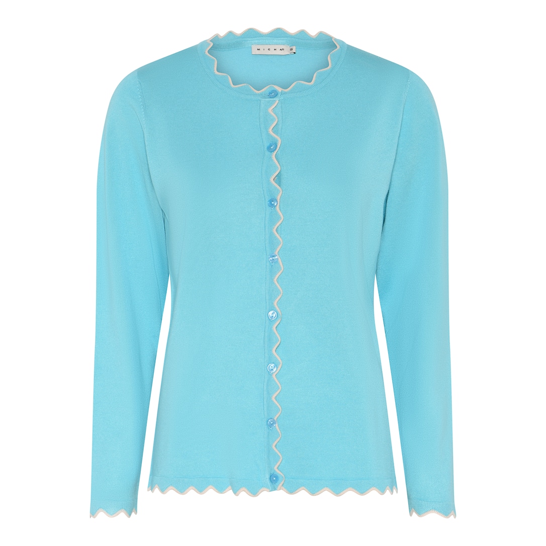 MICHA Viscose Strik med Kant - Aqua Blå - M