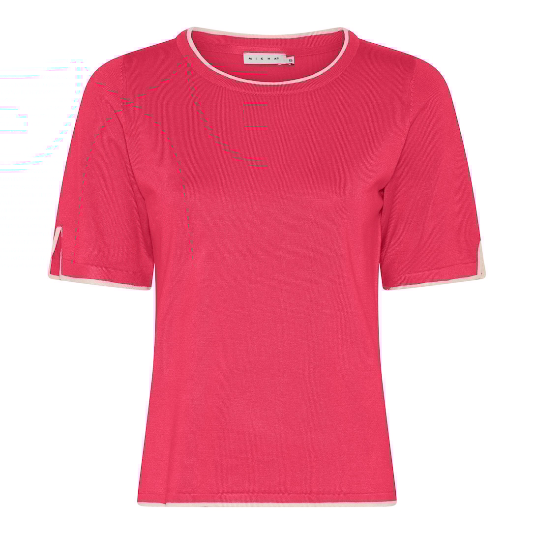 MICHA Viscose Strik med Kant - Pink - XXL