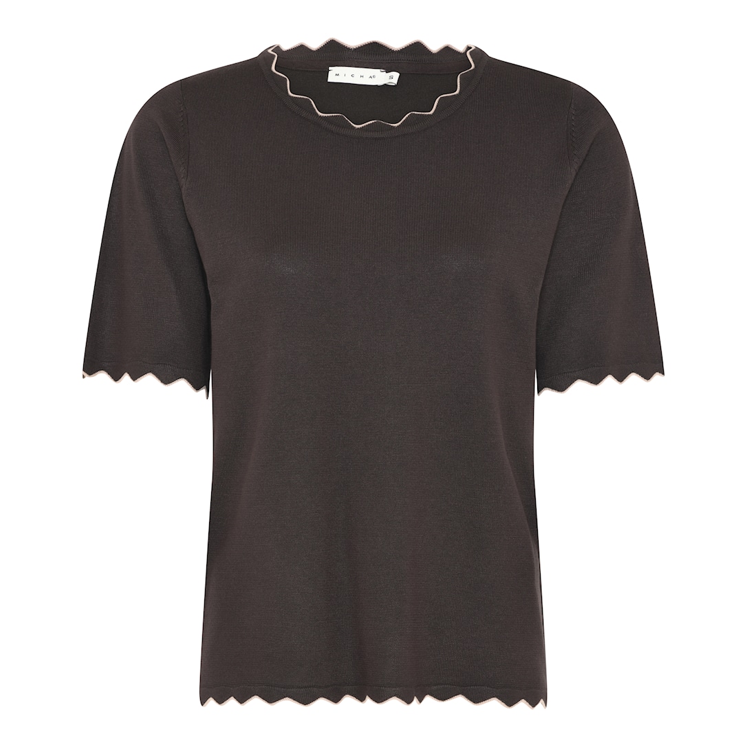 MICHA Viscose Strik med Kant - Brun - S