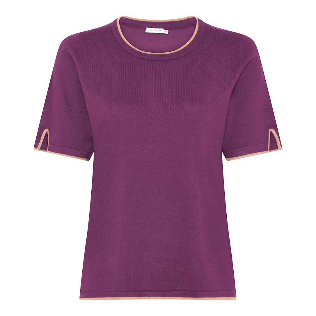 MICHA Viscose Strik med Kant - Lilla - L