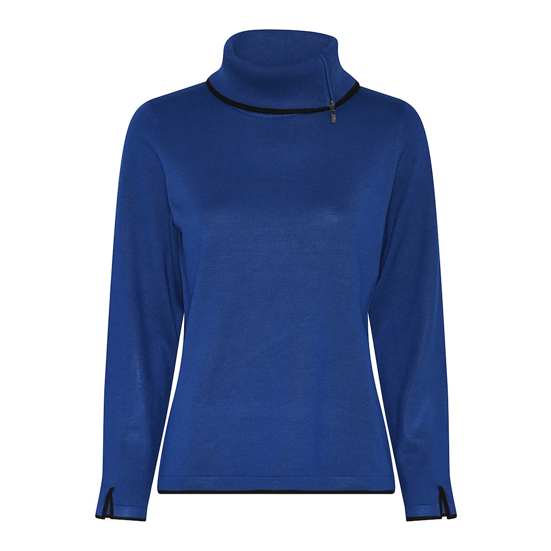 MICHA Viscose Strik w. Kant - Mørkeblå - L