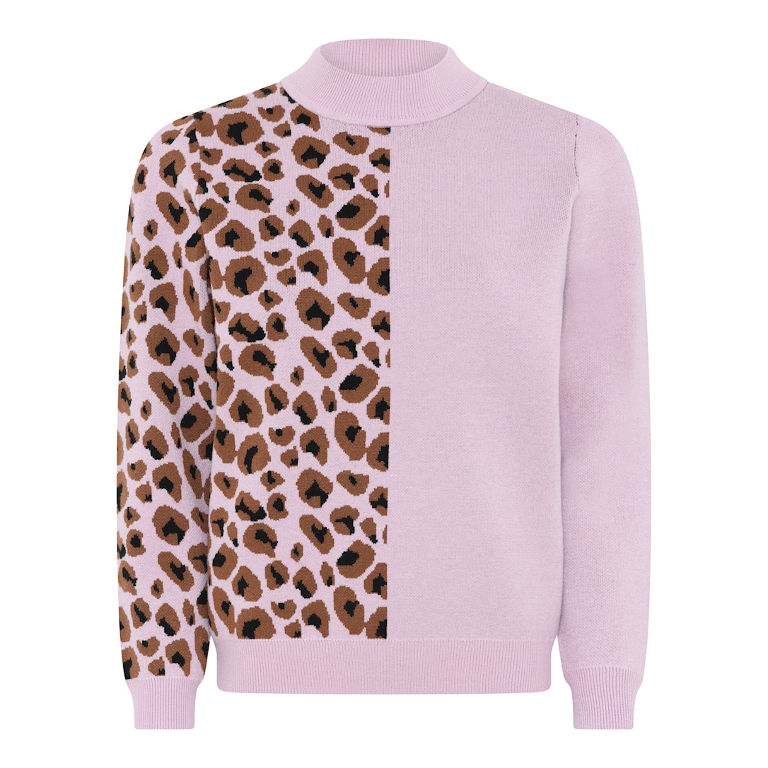 MICHA Ny Leopard Strik - Rosa/Cognac - M