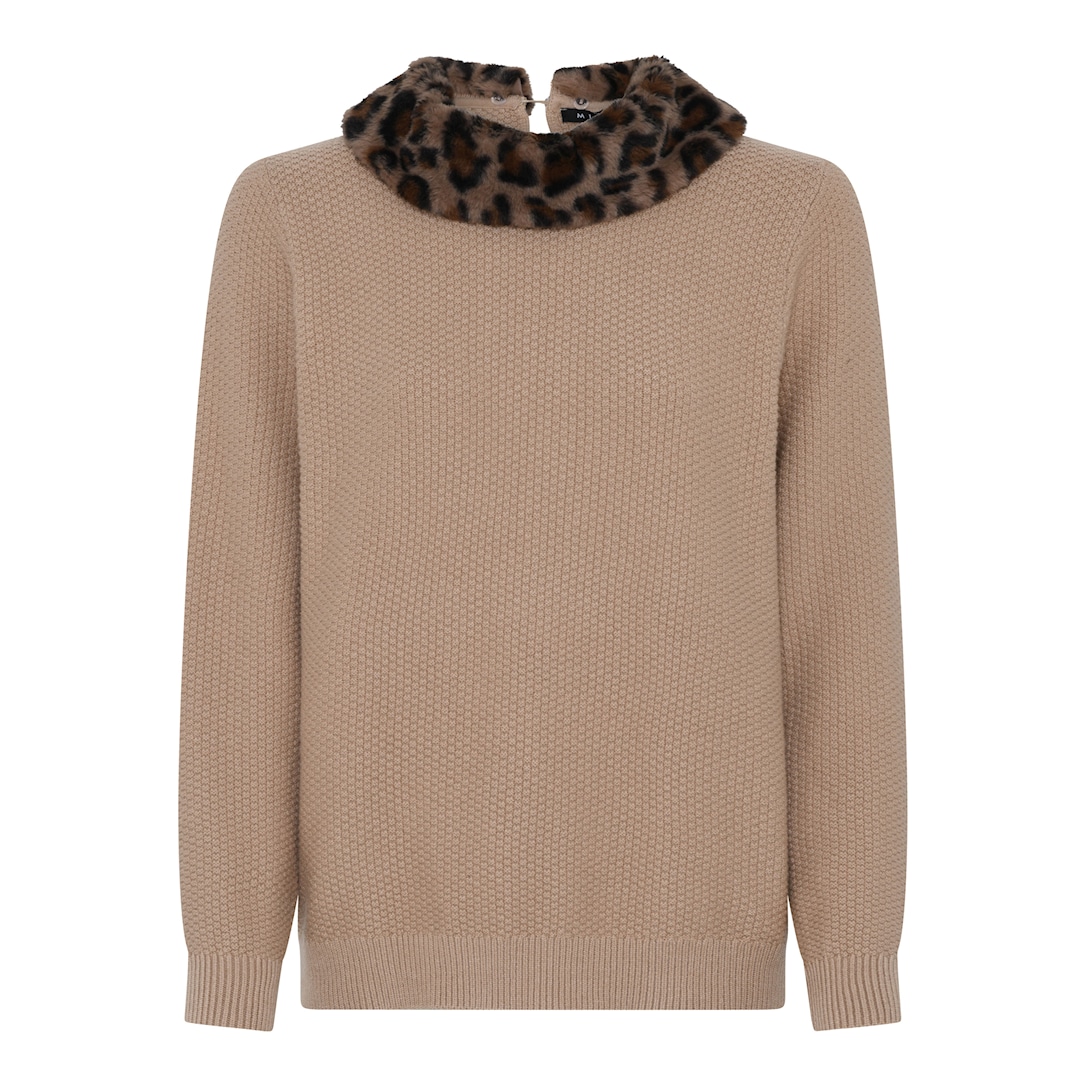 Knit with Fur Collar