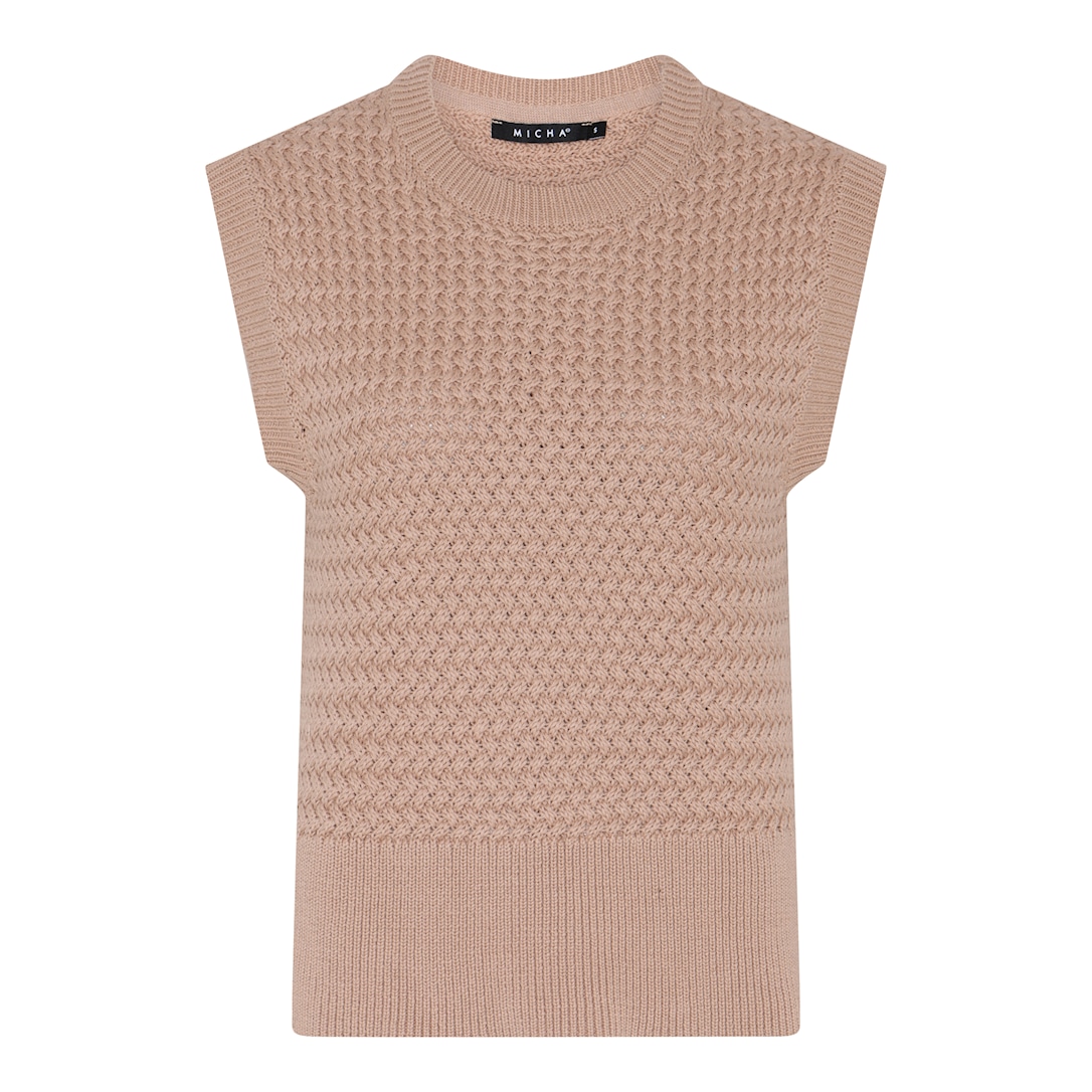 MICHA Organic Bomuld Basket Strik - Kamel - L