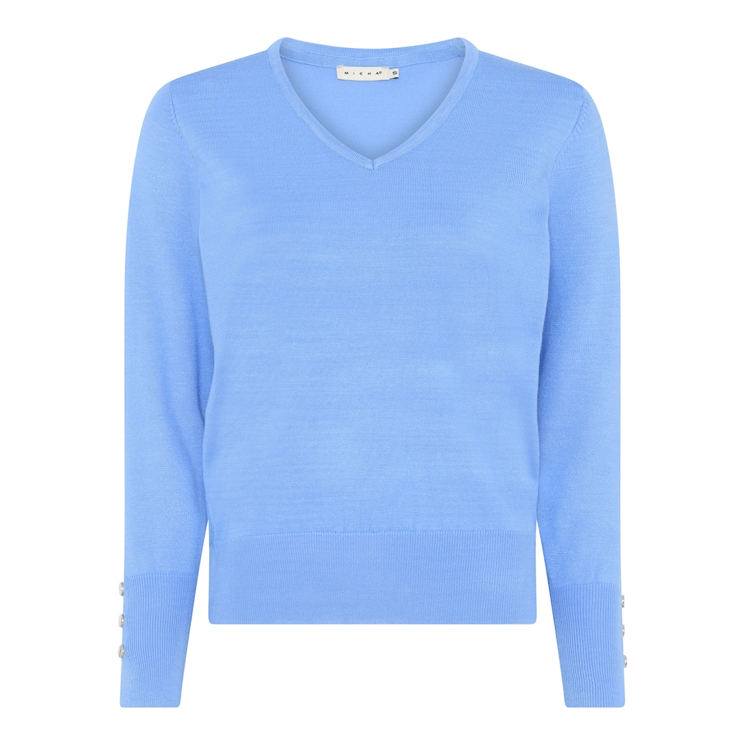 MICHA Efterårs Viscose Strik - Blå - L