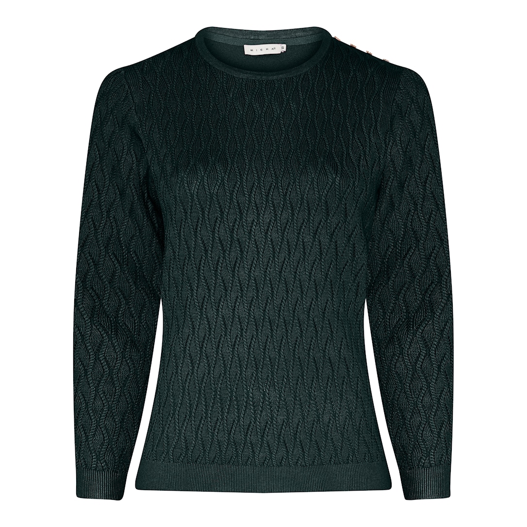 MICHA Elegant Viscose Strik - Mørkegrøn - S