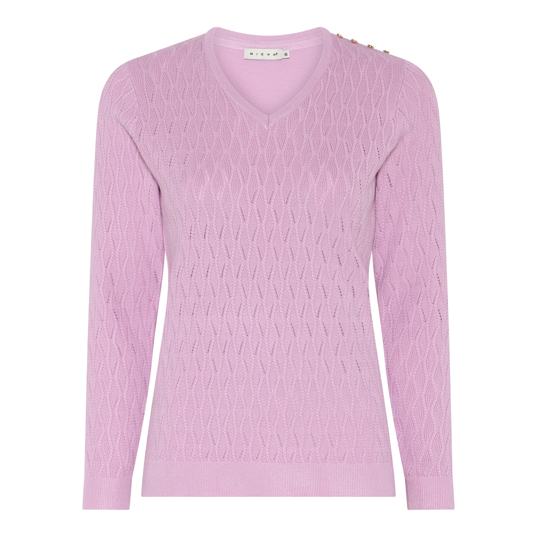 MICHA Elegant Viscose Strik - Rosa - L