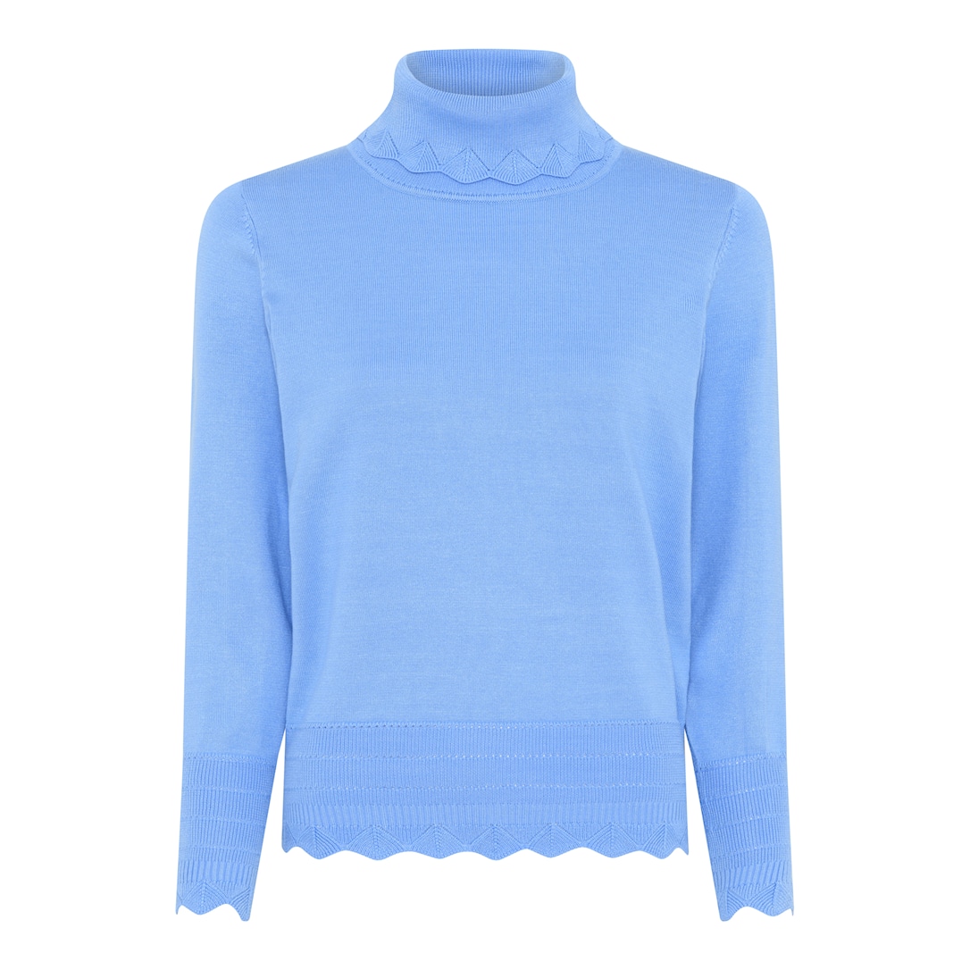 MICHA Elegant Viscose Strik - Blå - L