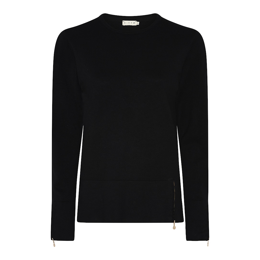 MICHA Eco Vero Detail Strik - Sort - L