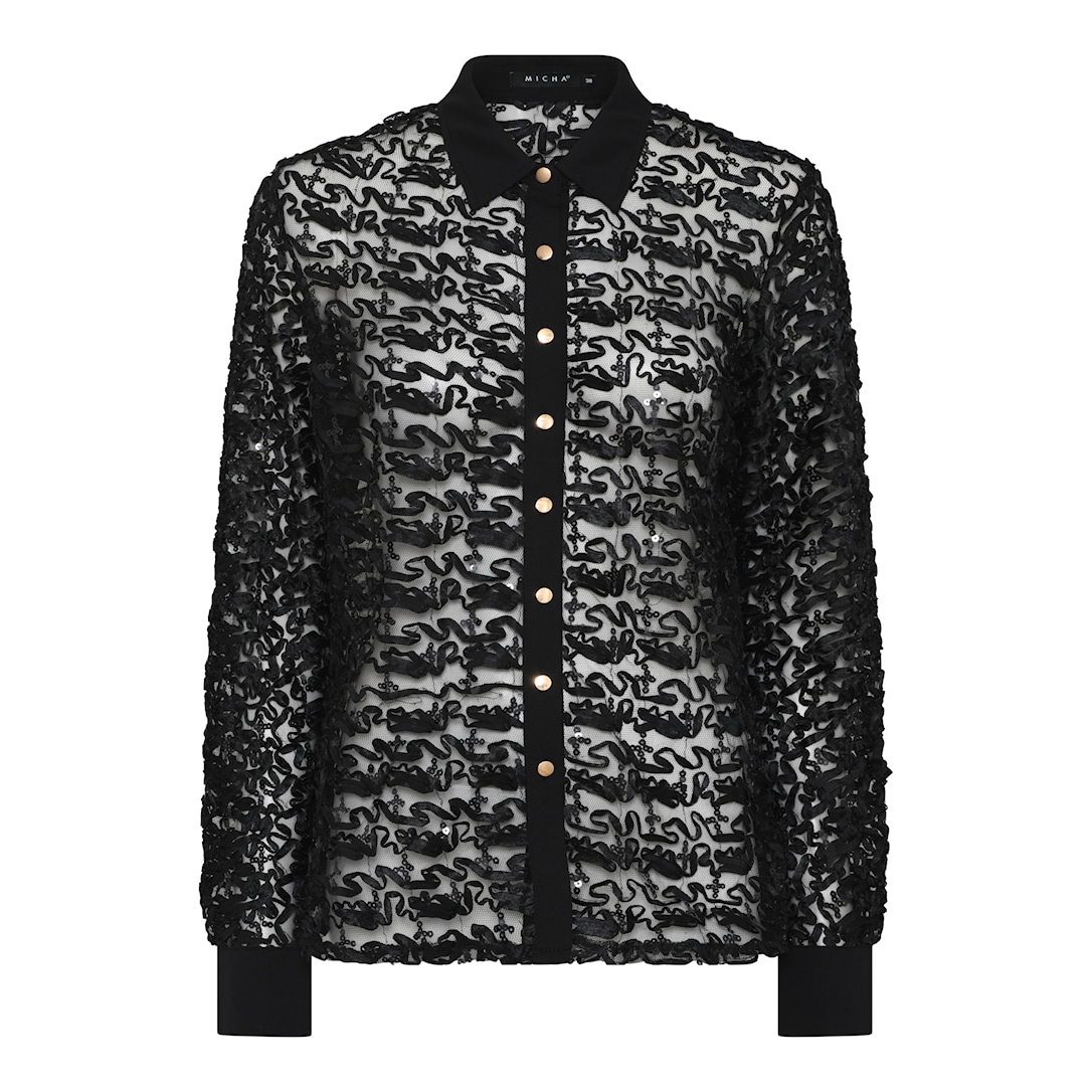 MICHA Palietter Blonde and Strik - Sort - Str. 42