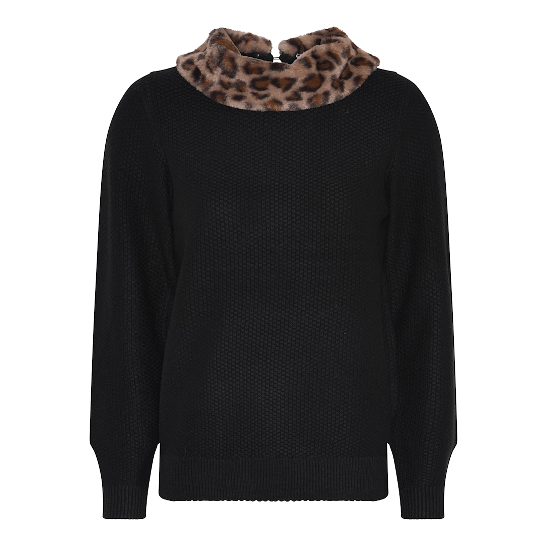 Knit with Fur Collar