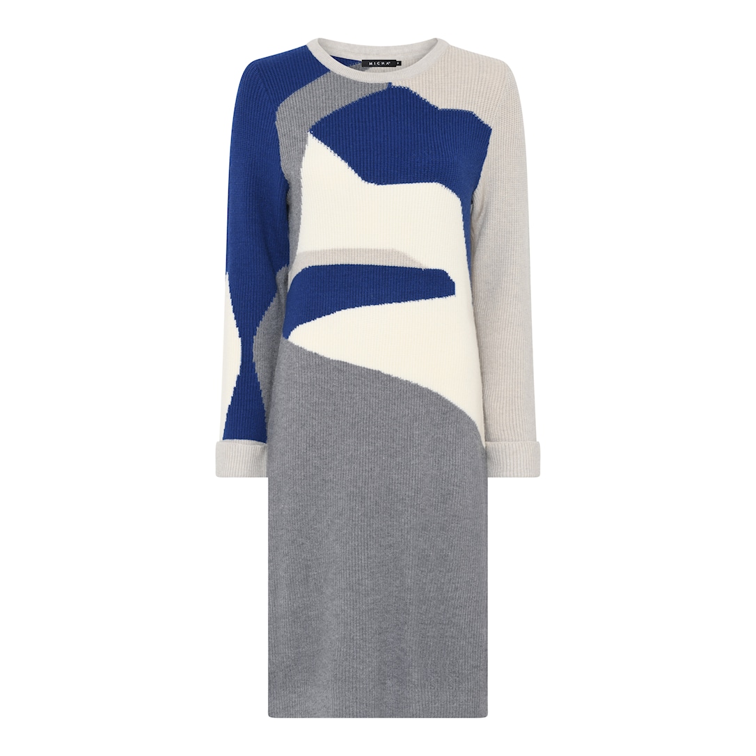 MICHA Graphic Strik Pattern - Grå/Blå - L