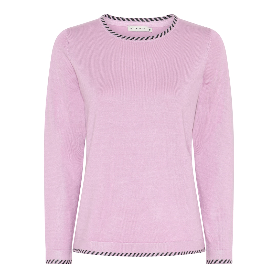 MICHA Viscose Strik w. Kant - Rosa - L