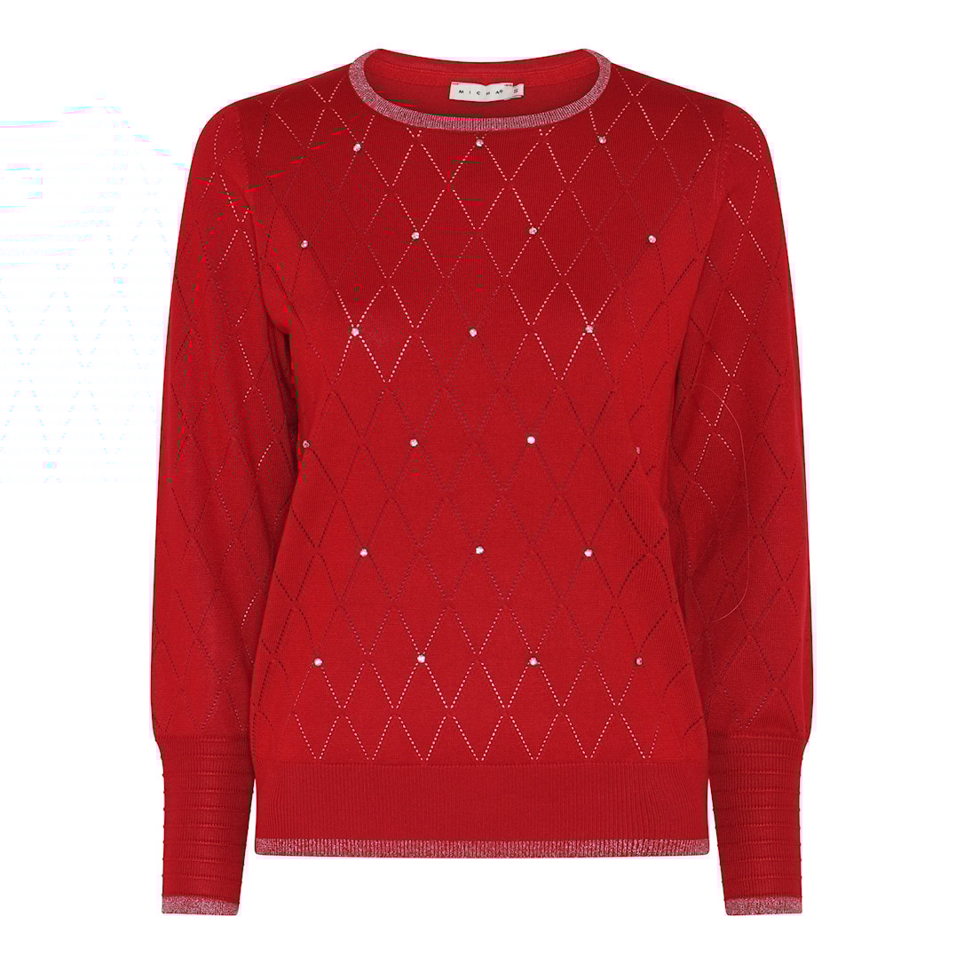 MICHA Elegant Viscose Strik - Rød - XL