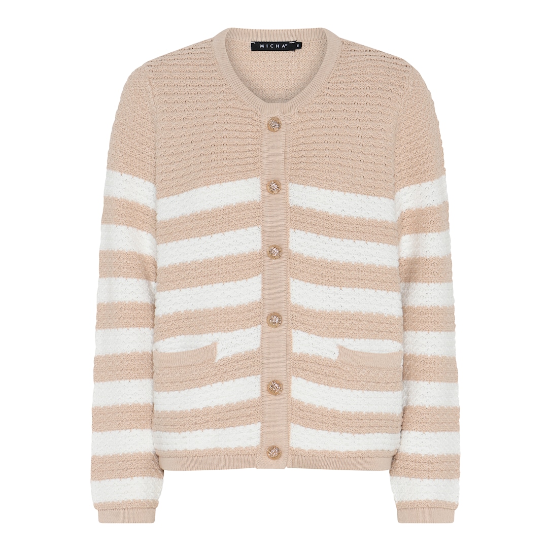 MICHA Structure Forårs Strik - Sand/Offwhite - L