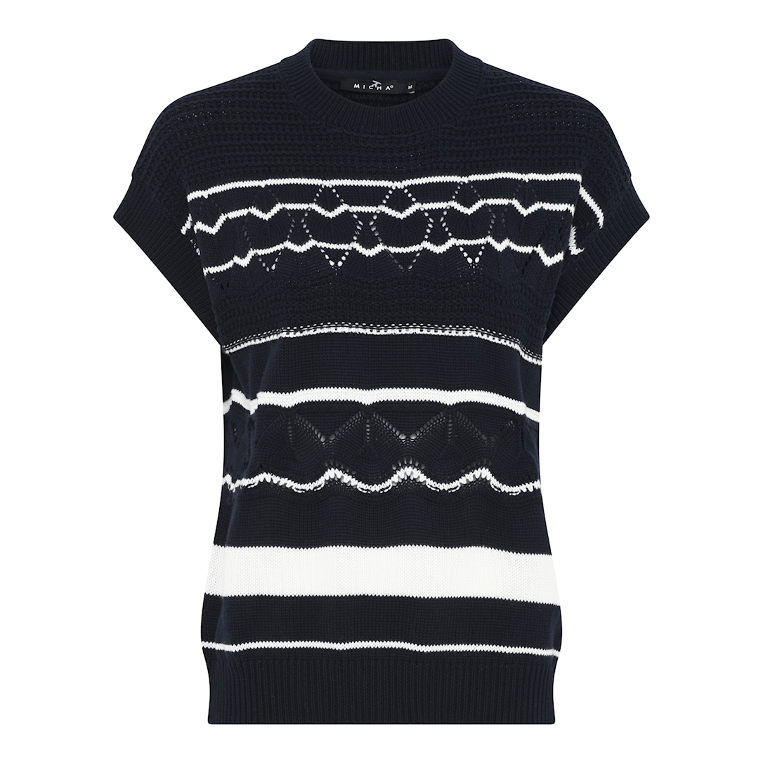 MICHA Stribet and Pattern Strik - Navy/Offwhite - L