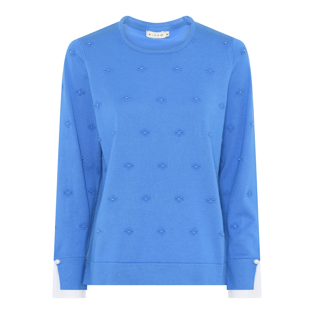 MICHA Forårs Viscose Strik - Blå - S