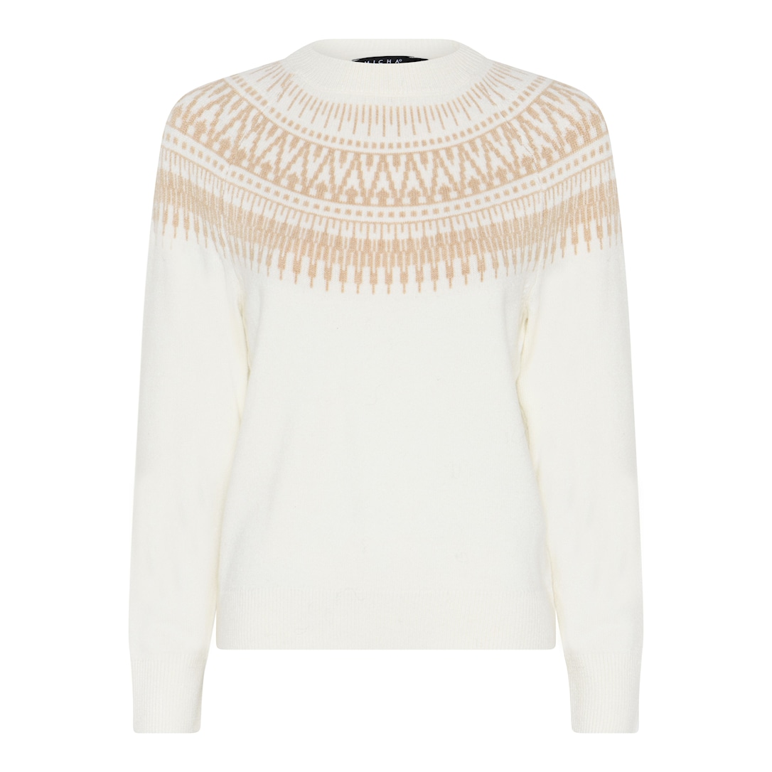 MICHA Border Kant Strik - Offwhite/Sand - L