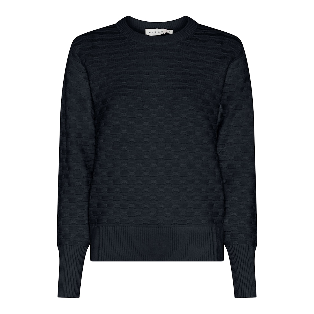 MICHA Bomuld Forårs Strik - Navy - XXL