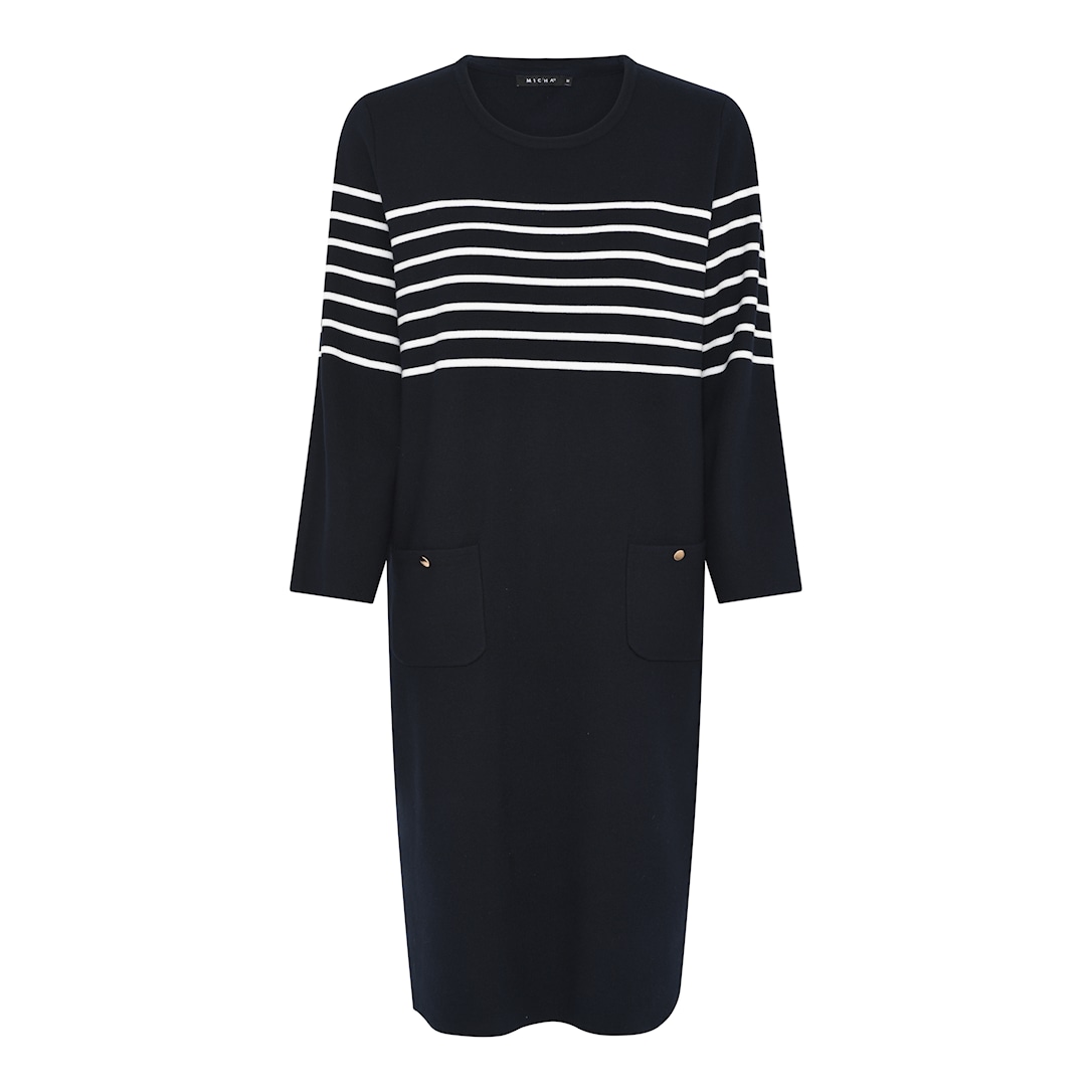 MICHA Milano Forårs Strik - Navy/Offwhite - S