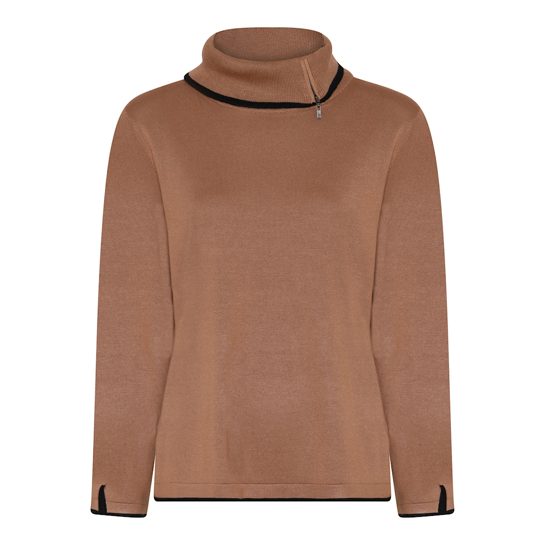 MICHA Viscose Strik w. Kant - Cognac - L