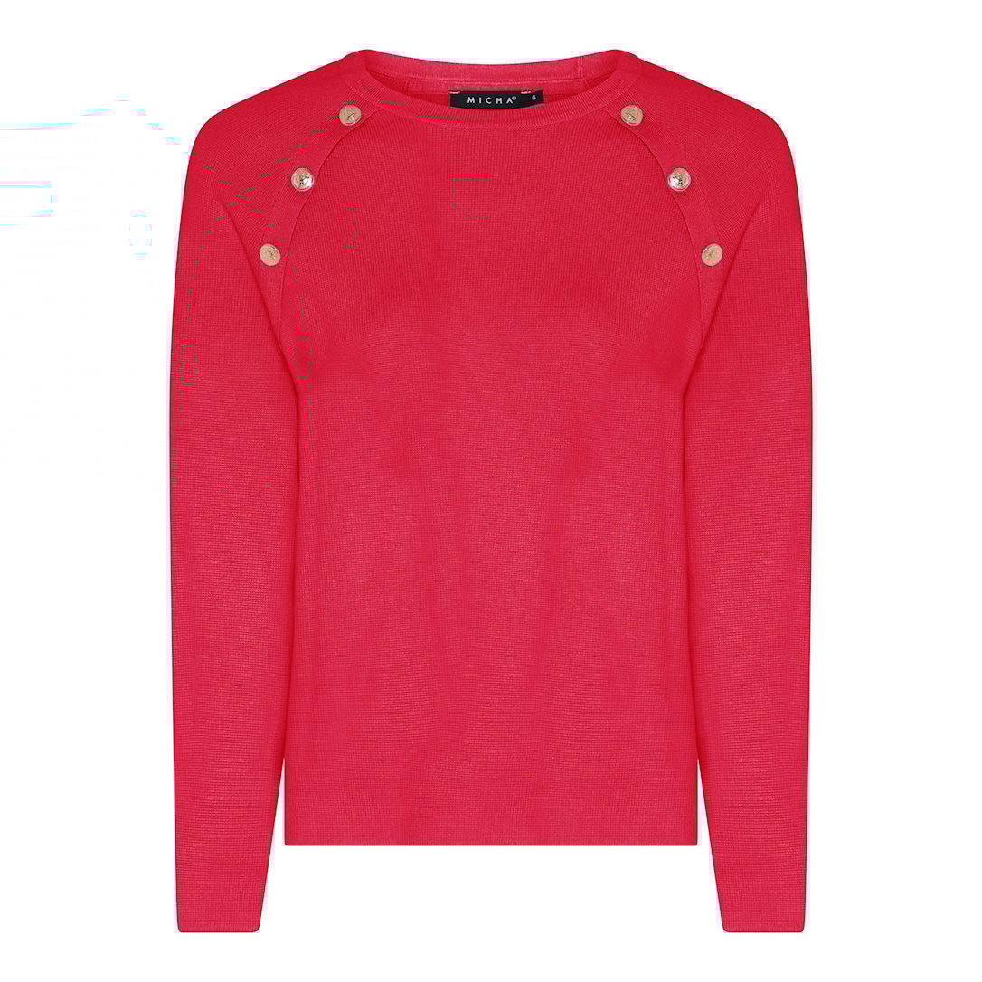 MICHA Milano Forårs Strik - Læbestiftrød - L