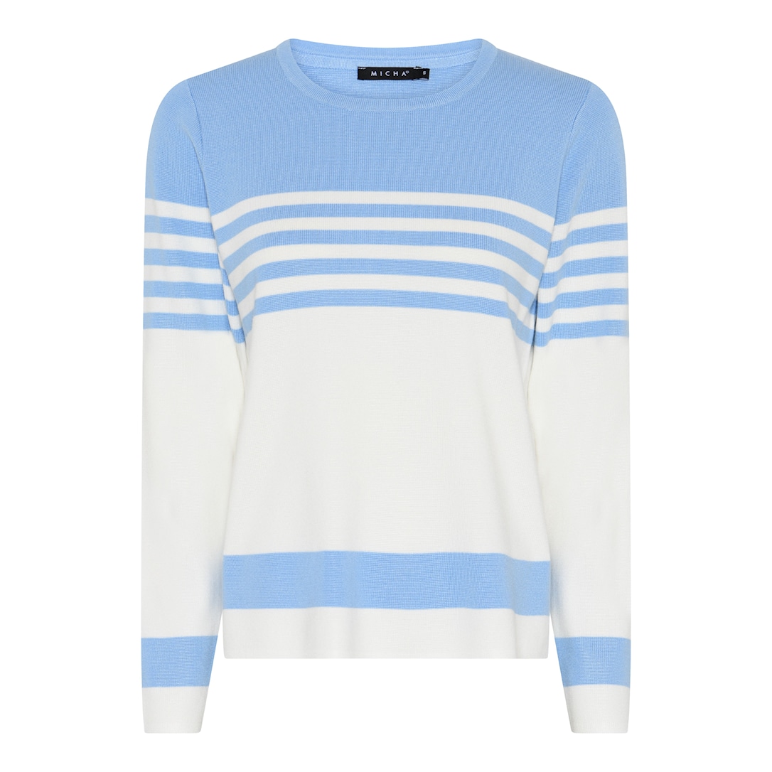 MICHA Milano Forårs Strik - Blå/Offwhite - M