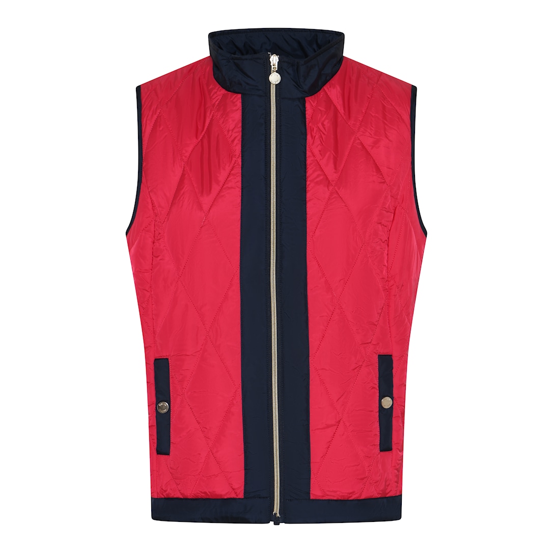 MICHA Top Ny Forårs Quilt - Rød/Navy - Str. 36