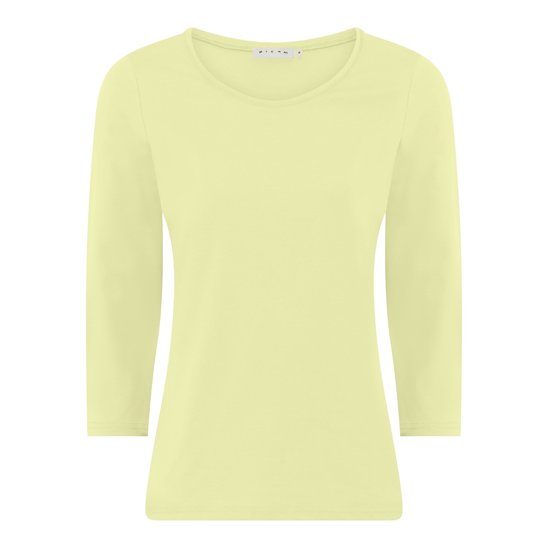 MICHA T-shirt Dame 3/4 Ærmer Bomuld - Gul - L