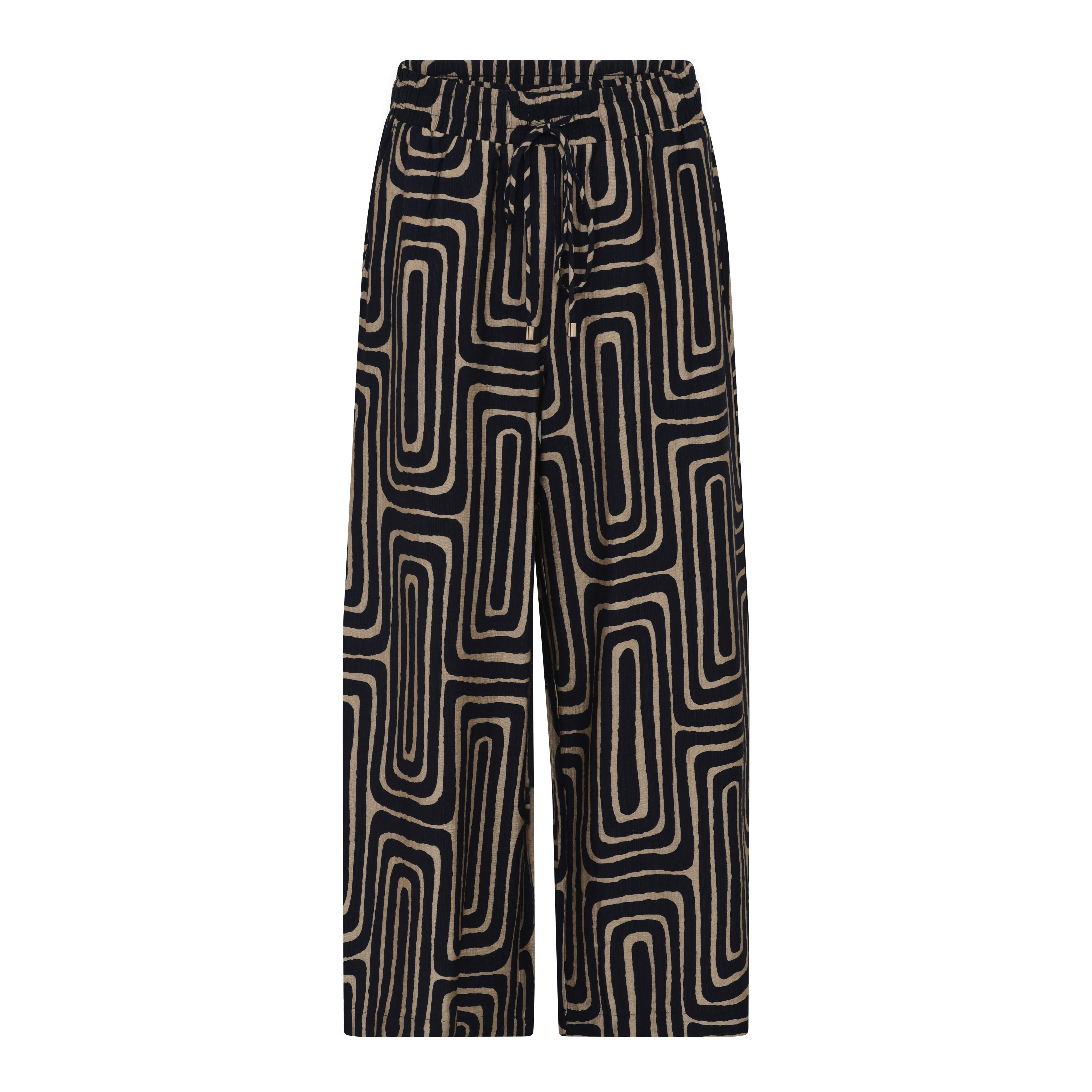 Navy / Soft Camel Print